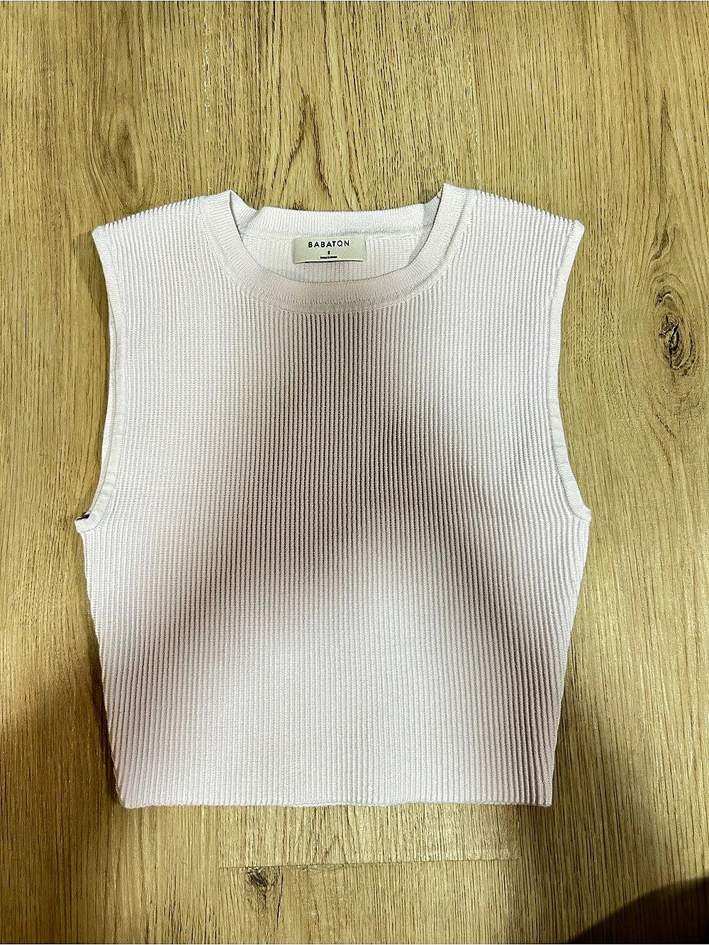 Aritzia Babaton Sculpt Knit Cropped Tank White Small
